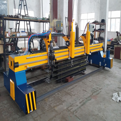 Máquina de corte por plasma y llama CNC de pórtico de doble cabezal de alta eficiencia con oxicombustible de tira